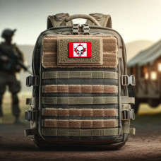 Набір шевронів 2 шт з липучкою Череп Карателя на Прапорі Канади 5х8 см вишитий патч нашивка Канада Каратель Punisher