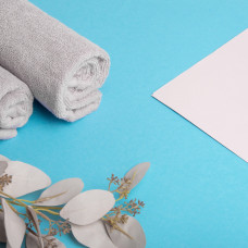 Рушник махровий лазневий 70х140 Ніжність щіл 500 г/м2 бавовна сірий для тіла натуральне