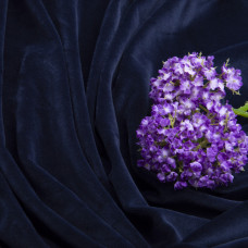 Тканина трикотаж однотонний Вельбо V-1496 т/синій