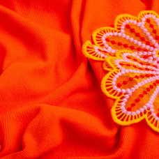 Тканина Кашкорсе IDEIA трикотажне полотно, 110 см, 300 г/м2, бавовна, рубчик, для манжетів, горловин, низ світшотів, корал