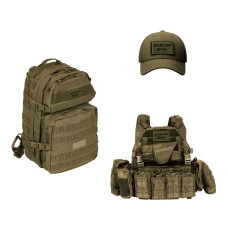 Набір шевронів 2 шт на липучці ЗСУ Збройні сили України 5х8 см хакі вишитий патч нашивка шеврон