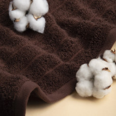 Рушник махровий банний 70х130 Хвиля щільність 450 г/м2 бавовна шоколад натуральний для тіла