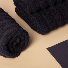 Рушник махровий лазневий 70х130 Хвиля щільність 450 г/м2 бавовна чорний