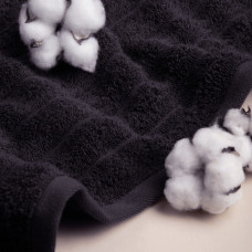 Рушник махровий 50х80 Хвиля щіл 500 г/м2 бавовна чорний для обличчя та рук