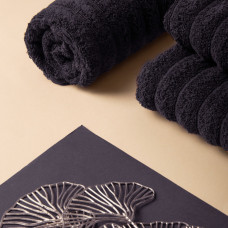 Рушник махровий 50х80 Хвиля щіл 500 г/м2 бавовна чорний для обличчя та рук