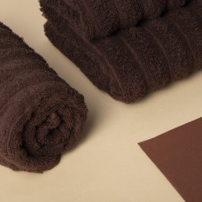 Рушник махровий 50х80 Хвиля щільність 500 г/м2 бавовна шоколад для обличчя та рук