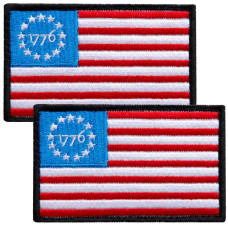 Набір шевронів 2 шт з липучкою Прапор Betsy Ross 1776 США Америка 5х8 см вишитий патч нашивка шеврон Америки