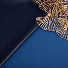 Тканина штучна шкіра на флісі синій