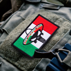 Набір шевронів 2 шт. з липучкою Череп Карателя Punisher у капелюсі Прапор Мексики, вишитий патч нашивка 5х8 см