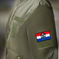 Набір шевронів 2 шт з липучкою Череп Карателя Punisher Прапор Нідерландів тюльпан 5х8 см вишитий патч Нідерланди