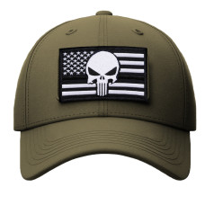 Набір шевронів 2 шт з липучкою Череп Карателя Прапор США пожежника, пожежник 5х8 см патч нашивка шеврон