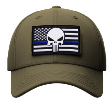 Набір шевронів 2 шт. з липучкою Череп Карателя Прапор США поліцейського 5х8 см патч нашивка шеврон Punisher