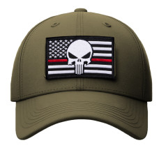 Набір шевронів 2 шт з липучкою Череп Карателя Прапор США пожежник пожежника 5х8 см патч нашивка Punisher