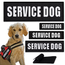Набір шевронів 4 шт з липучкою Service Dog для службових собак, кінологів, кінологічна служба, нашивка патч шеврон