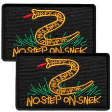 Набір шевронів 2 шт з липучкою No step on snek чорний 5х8 см Не наступай на змію патч Змія