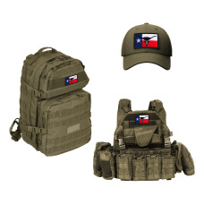 Набір шевронів 2 шт з липучкою прапором штату Техас з Черепом Карателя Бик Рога 5х8 см вишитий патч нашивка