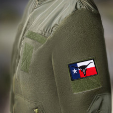 Набір шевронів 2 шт з липучкою прапором штату Техас з Черепом Карателя Бик Рога 5х8 см вишитий патч нашивка