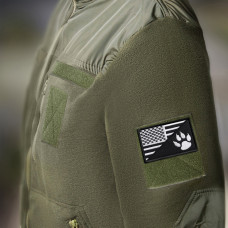 Набір шевронів 2 шт з липучкою Прапор США та лапка для службових собак, K-9, кінологів, кінологічна служба