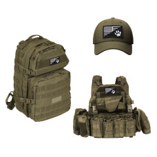 Набір шевронів 2 шт з липучкою Прапор США та лапка для службових собак, K-9, кінологів, кінологічна служба