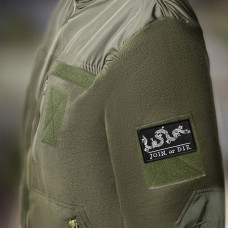 Набір шевронів 2 шт. з липучкою JOIN or DIE чорний 5х8 см, Приєднуйся або умрі, вишитий патч символ єдності