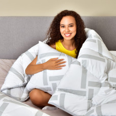 Набір спальний ковдра 200х220 см та 2 шт подушка 50х70 см Elegantly IDEIA аналог лебединого пуху, штучний пух