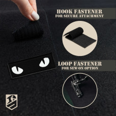 Набір шевронів 2 шт з липучкою Котячі очі, Cat eyes світяться в темряві 7х2,5 см, люмінесцентний патч, шеврон