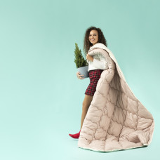 Ковдра вовняна Woolly 140х210 см IDEIA 400 г/м2 зимова, тепла, натуральна, овеча вовна