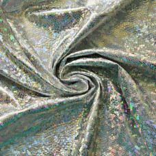 Тканина трикотаж Лазер голограма велик.сріб/білий