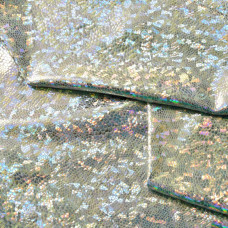 Тканина трикотаж Лазер голограма велик.сріб/білий