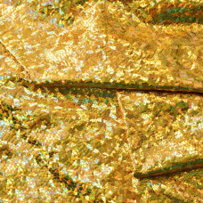 Тканина трикотаж Лазер голограма велика.золото