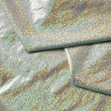 Тканина трикотаж Лазер голограмма дріб срібло/білий