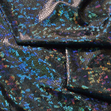 Тканина трикотаж Лазер голограмма велик.чорний