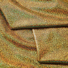 Тканина трикотаж Лазер голограмма дріб золото/чорний