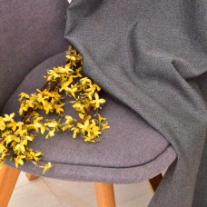 Комплект штор 2 шт Мішковина Льон 150х270 см, штори, гардини, портьери зі шторною тасьмою графіт