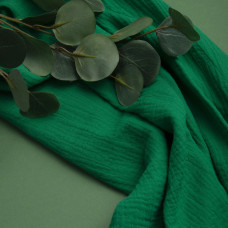 Тканина бавовняна платтяна Муслін 135 см, 125 г/м² для суконь, блузок, спідниць, халатів, костюмів зелена