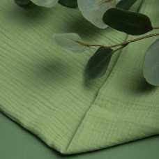 Тканина бавовняна платтяна Муслін 135 см, 125 г/м² для суконь, блузок, спідниць, халатів, костюмів зелена