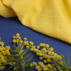 Тканина бавовняна платтяна Муслін 135 см, 125 г/м² для суконь, блузок, спідниць, халатів, костюмів жовта