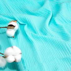 Тканина бавовняна платтяна Муслін 135 см, 125 г/м² для суконь, блузок, спідниць, халатів, костюмів бірюза