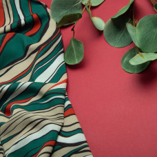 Тканина для одягу плательна Super soft 65 г/м2, легка, ніжна, поліестр вітраж олива