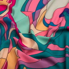 Тканина для одягу плательна Super soft 65 г/м2, легка, ніжна, поліестр вітраж казковий