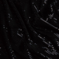 Трикотаж паєтка 228 г/м2, блискуча, блискуча тканина для вечірнього одягу чорна