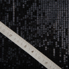 Трикотаж паєтка 228 г/м2, блискуча, блискуча тканина для вечірнього одягу чорна