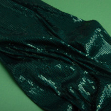 Трикотаж паєтка 228 г/м2, блискуча, блискуча тканина для вечірнього одягу т/зелена