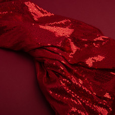 Трикотаж паєтка 228 г/м2, блискуча, блискуча тканина для вечірнього одягу червона