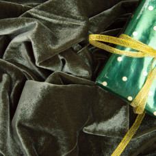 Тканина костюмна оксамитова, оксамитова тканина плютельова стрейчева 300 г/м2 малахіт