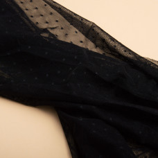 Тканина сітка трикотажна чорна горошок 55 г/м2