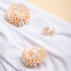 Тканина трикотаж для одягу віскоза Рубчик Dino, натуральна тканина 240 г/м2 біла