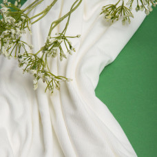 Тканина трикотаж для одягу віскоза Рубчик Dino, натуральна тканина 240 г/м2 молоко