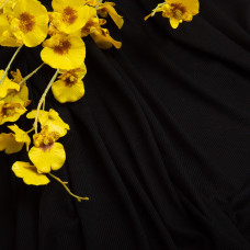 Тканина трикотаж для одягу віскоза Рубчик Dino, натуральна тканина 240 г/м2 чорна