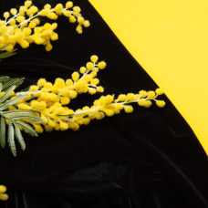 Тканина костюмна оксамитова, оксамитова тканина плютельова стрейчева 300 г/м2 чорна